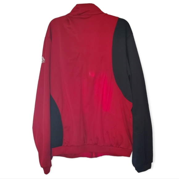 Mens Adidas track jacket zip front size XL color red/black - Picture 2 of 3